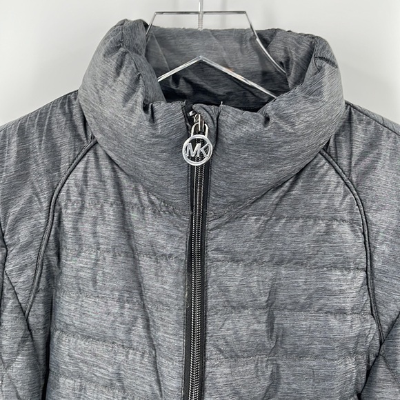 MICHAEL Kors Charcoal Grey Packable Down Fill Puffer Quilted Short Jacket Small - Picture 5 of 10